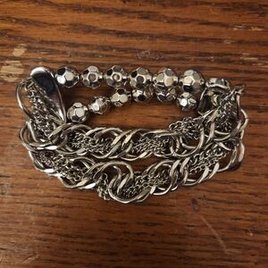 Chic Silver Multi-Strand Bracelet